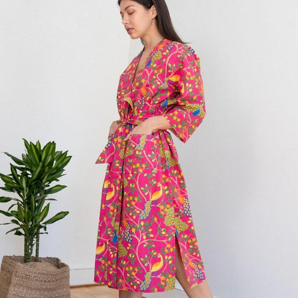 Pink Fearless Peacock Robe