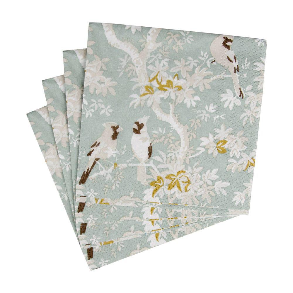 Celadon Scenic Songbirds Cocktail Napkins