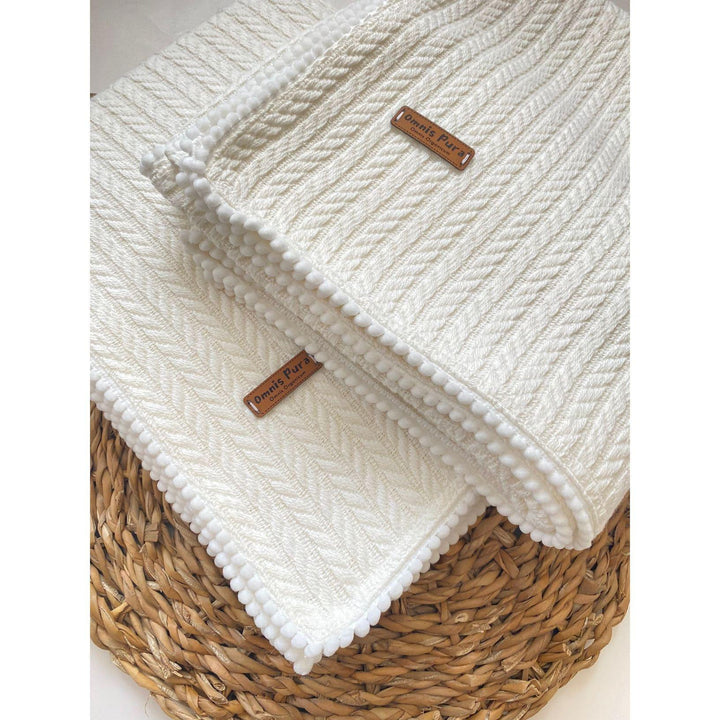 Organic Cotton Baby Pom Pom Pique Blanket