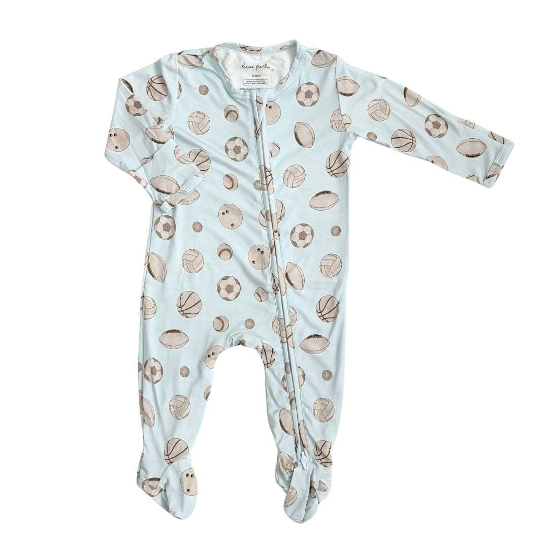 Baby Baller Bamboo Zippered Footie Onesie