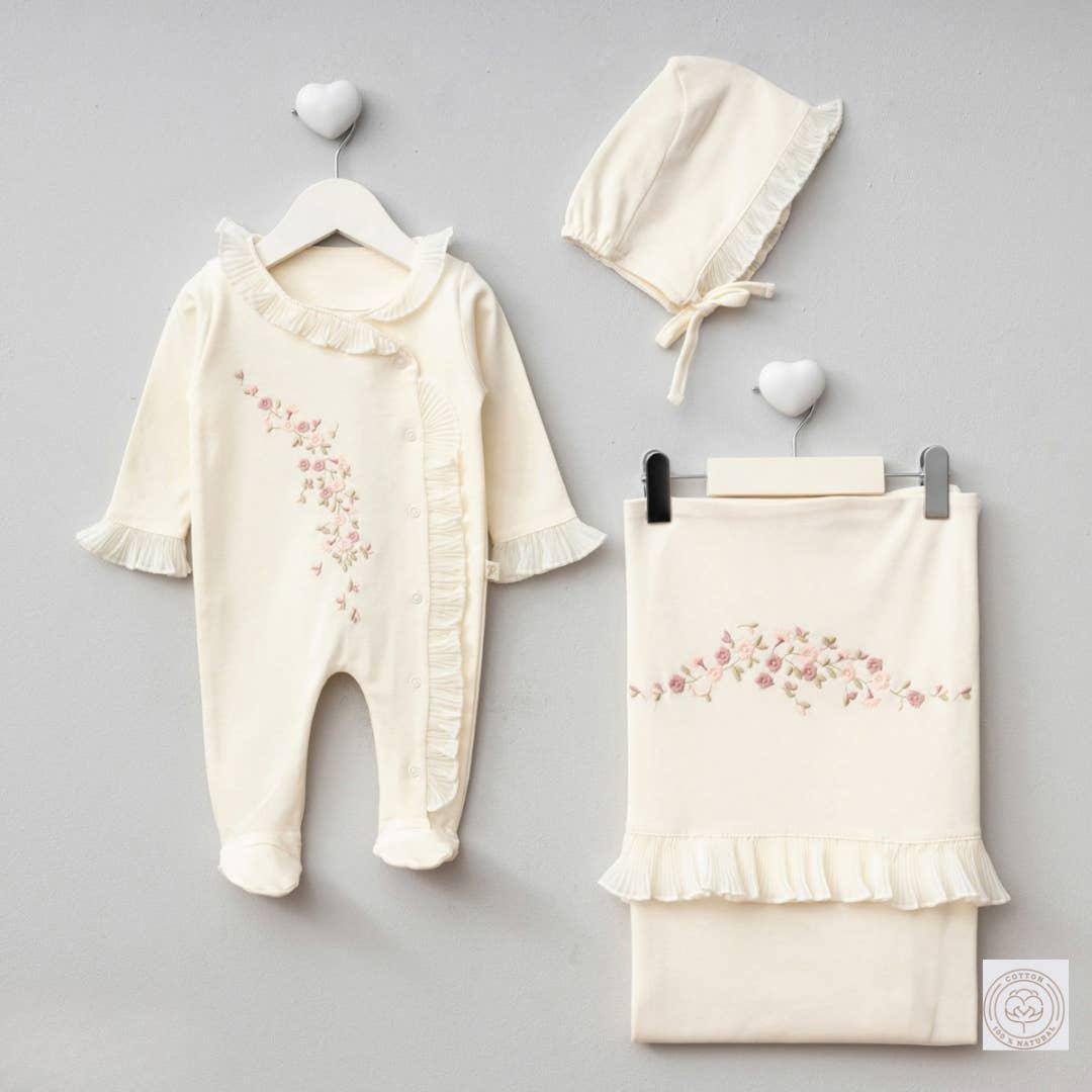 Ruffled Romper & Blanket Set