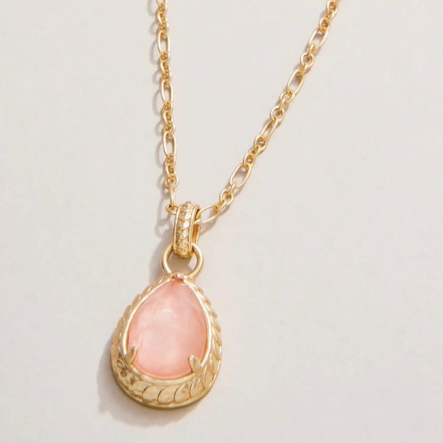 Karina Peach Teardrop Necklace