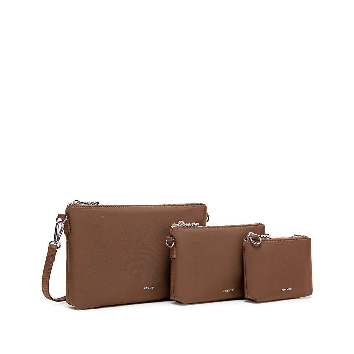 Drea Nylon Pouch Set | Espresso Brown