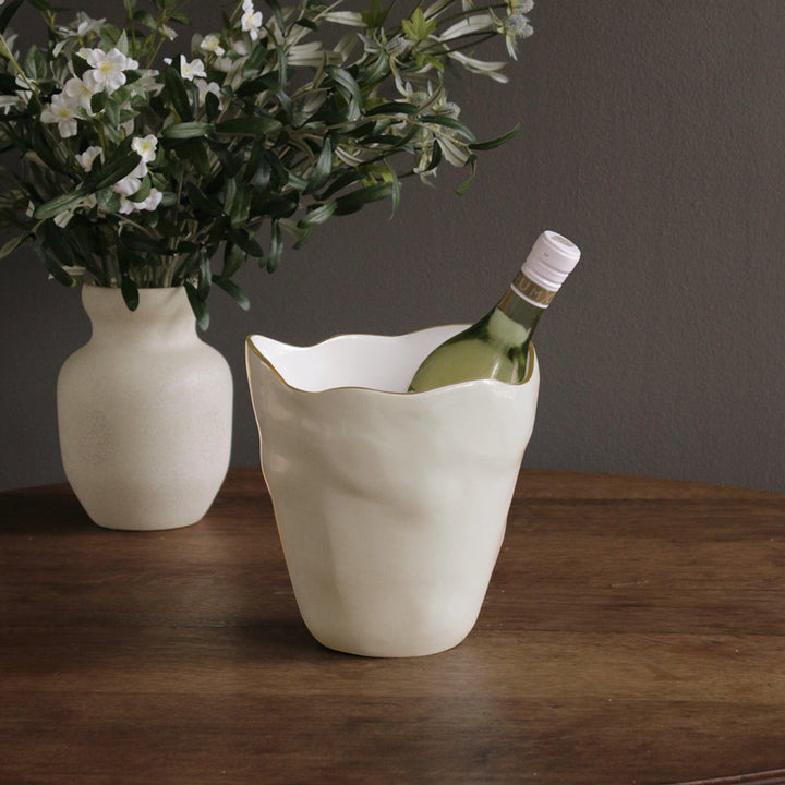 ENCANTO Soho Large Ice Bucket | Cream and White