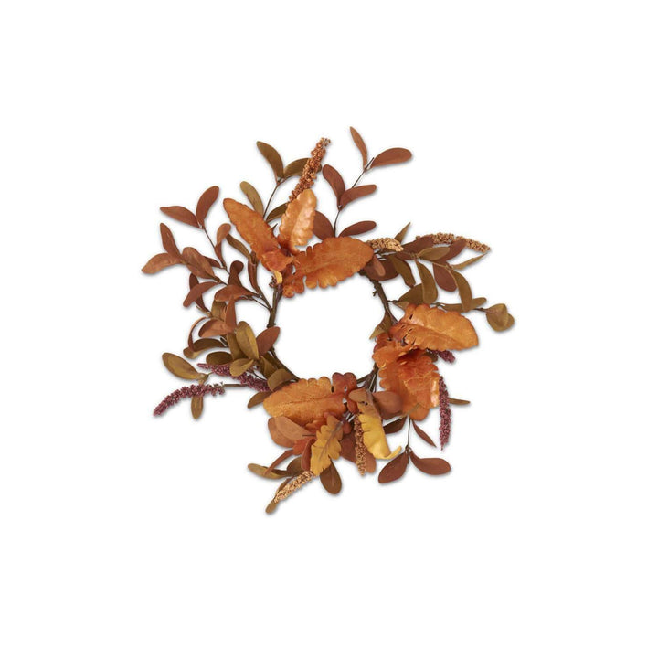 Rust & Brown Eva & Silk Leaves Accent Ring