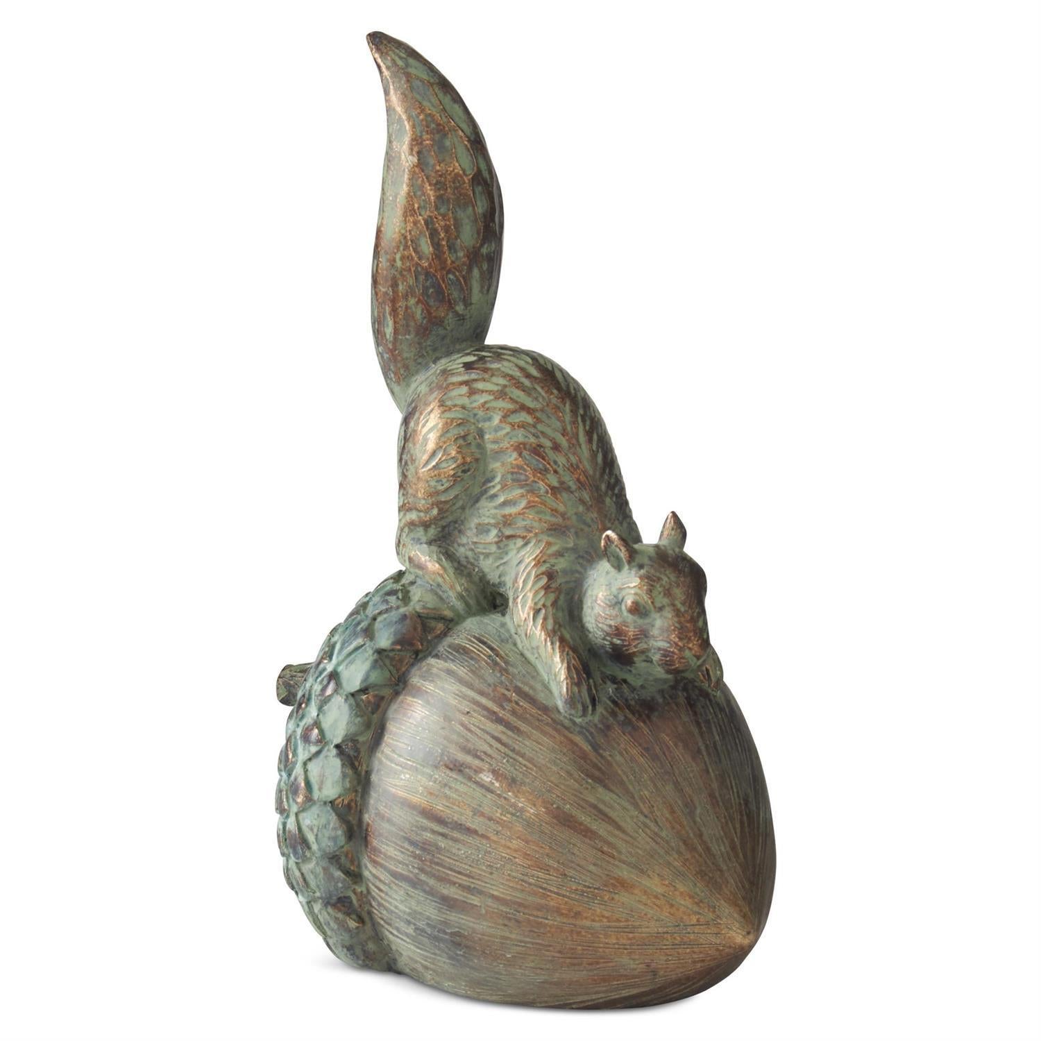 Patina Copper Squirrel on Acorn