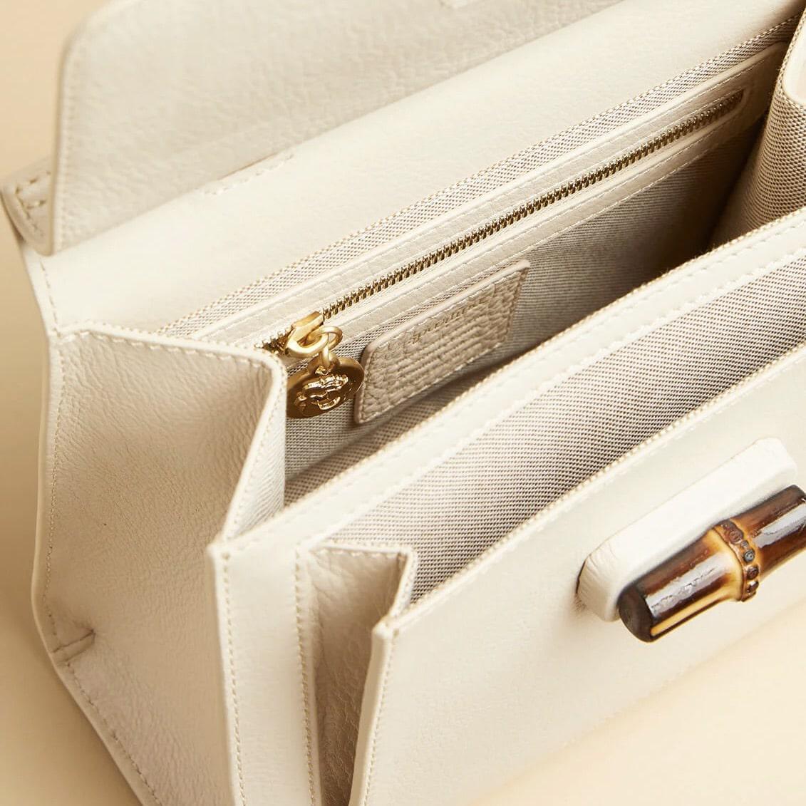 Top Handle Bamboo Crossbody Pearl