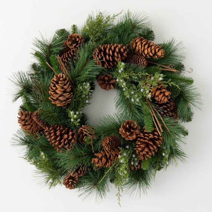 Lush Pine with Pinecones & Berries Wreath