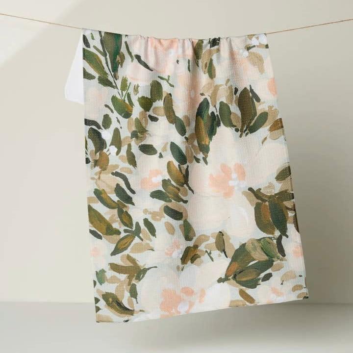 Painted Blossoms Tea Towel