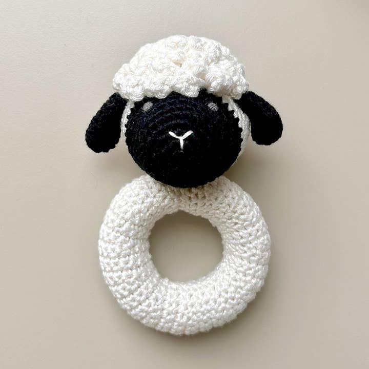 Sheep Hand Crocheted Rattle