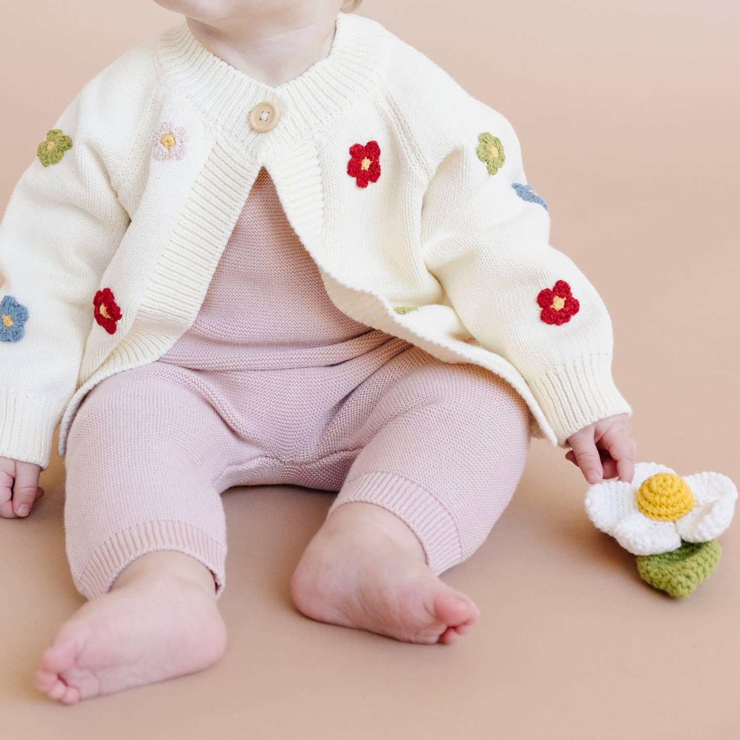 Flower Cardigan Baby Sweater