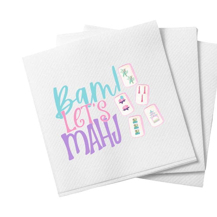 Bam Let's Mahj Paper Linen Cocktail Napkins