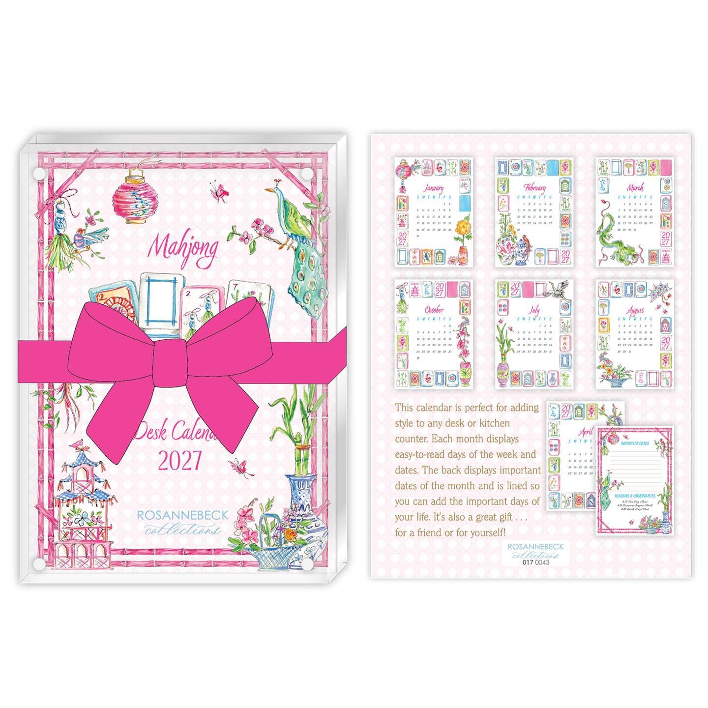 2027 Mahjong Calendar with Frame