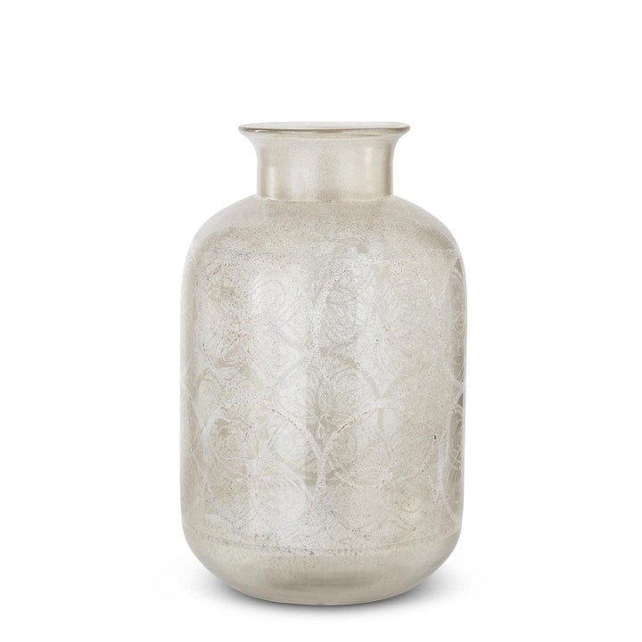 White Painted Glass Vase