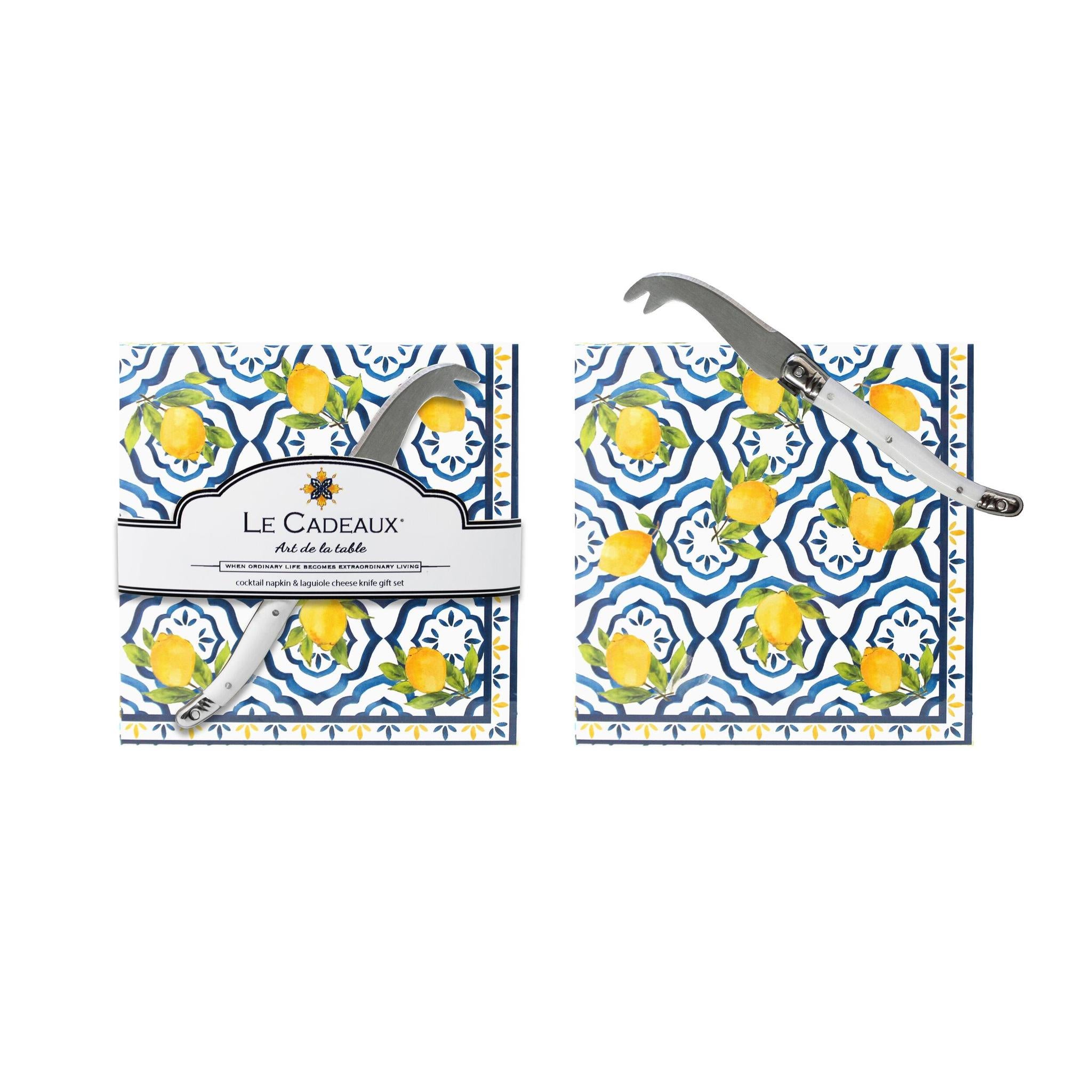 Palermo Cocktail Napkins & Cheese Knife Set