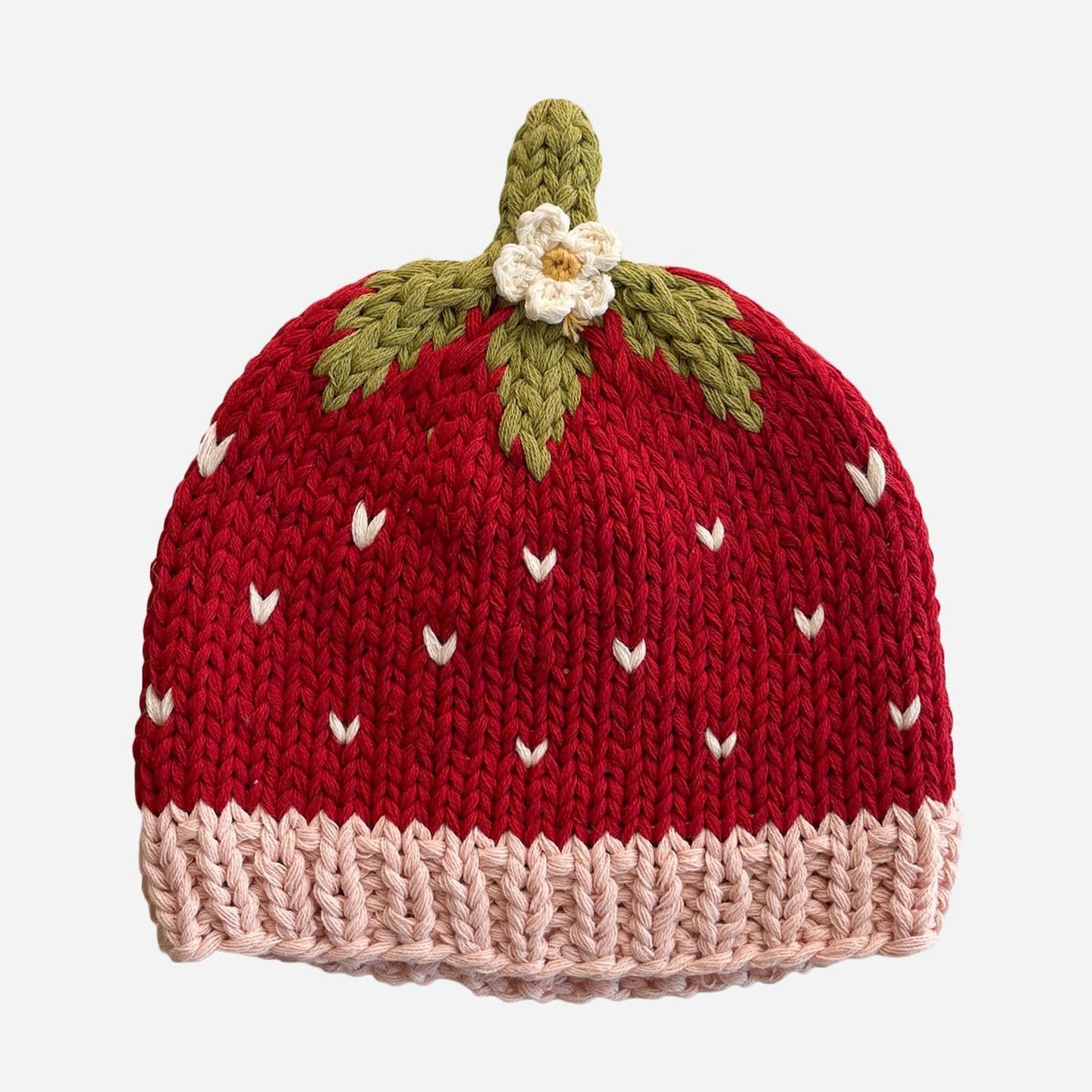 Cotton Strawberry Beanie Baby Hat