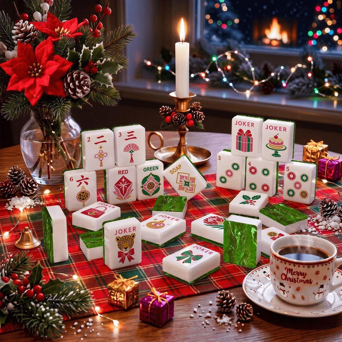 Geode Holiday Christmas Mahjong Tile Set