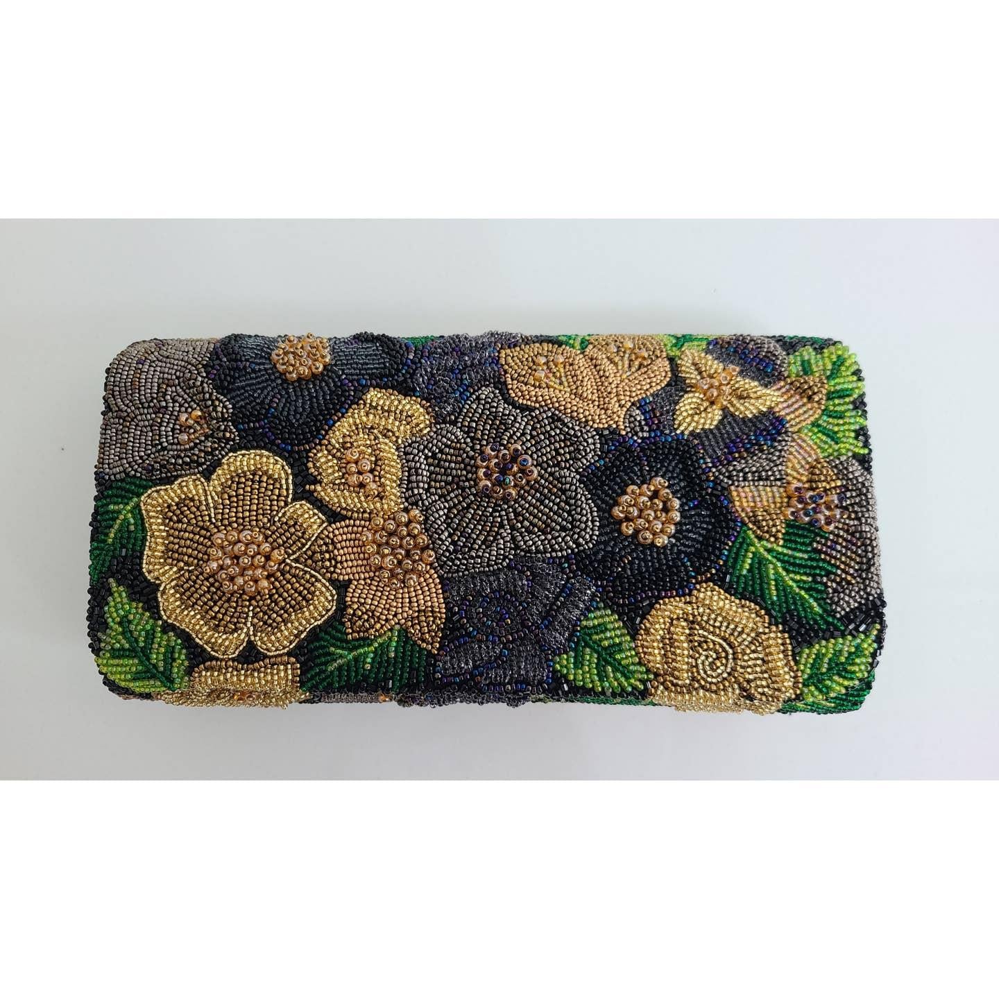 Raised Flower Beaded Clutch