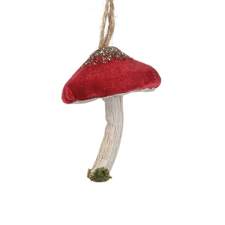 Red Velvet Mushroom Ornament