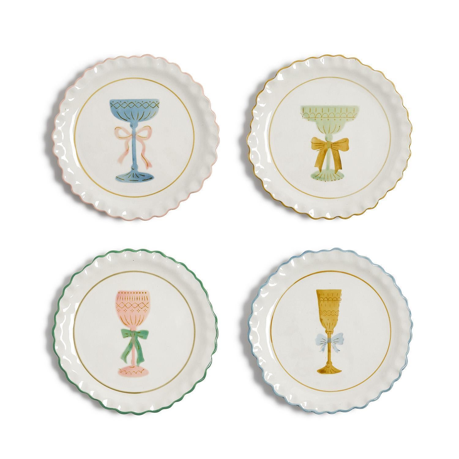 Cheers! Hand-Painted Tidbit Plate