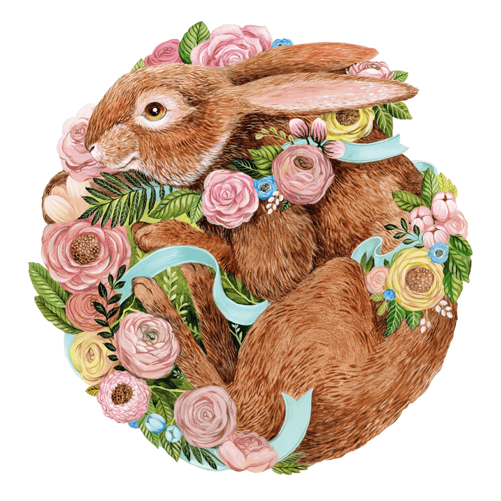 Die-cut Bunny Bouquet Placemat