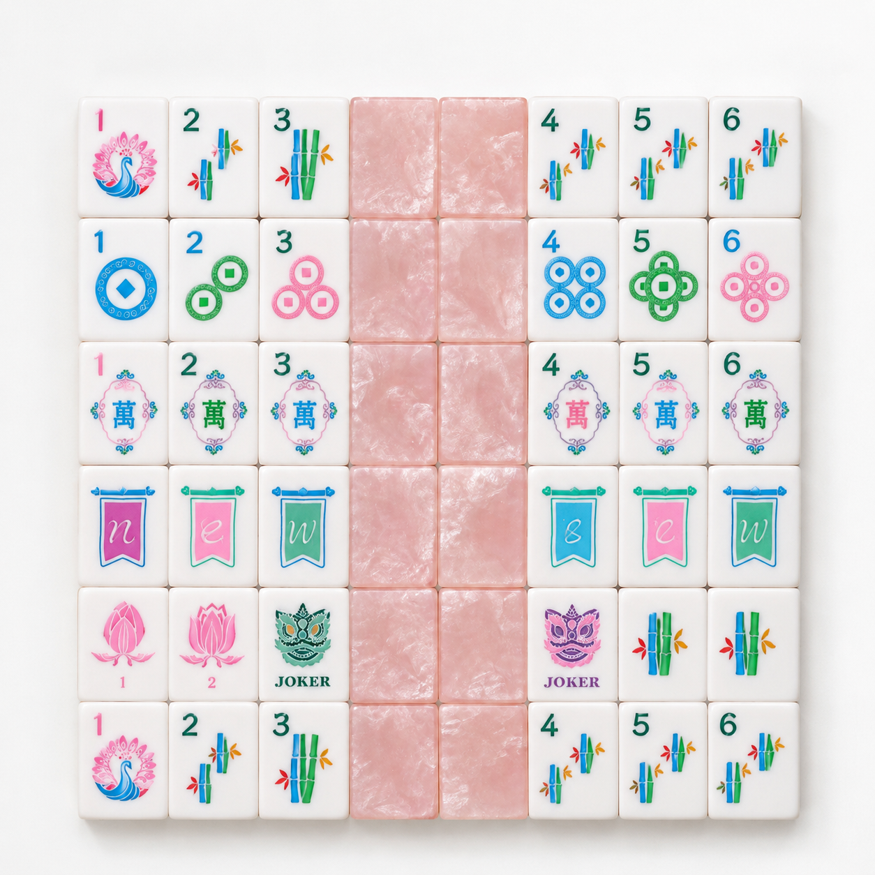 Blush Pearl Mahjong Tile Set