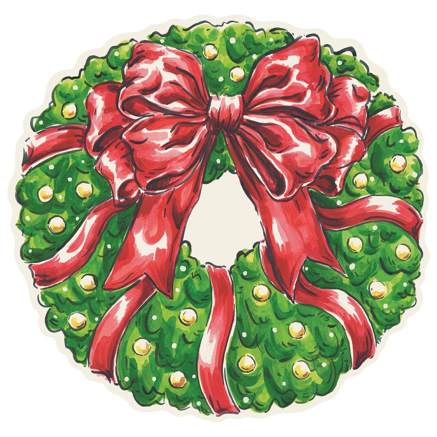 Die-cut Holiday Wreath Paper Placemat
