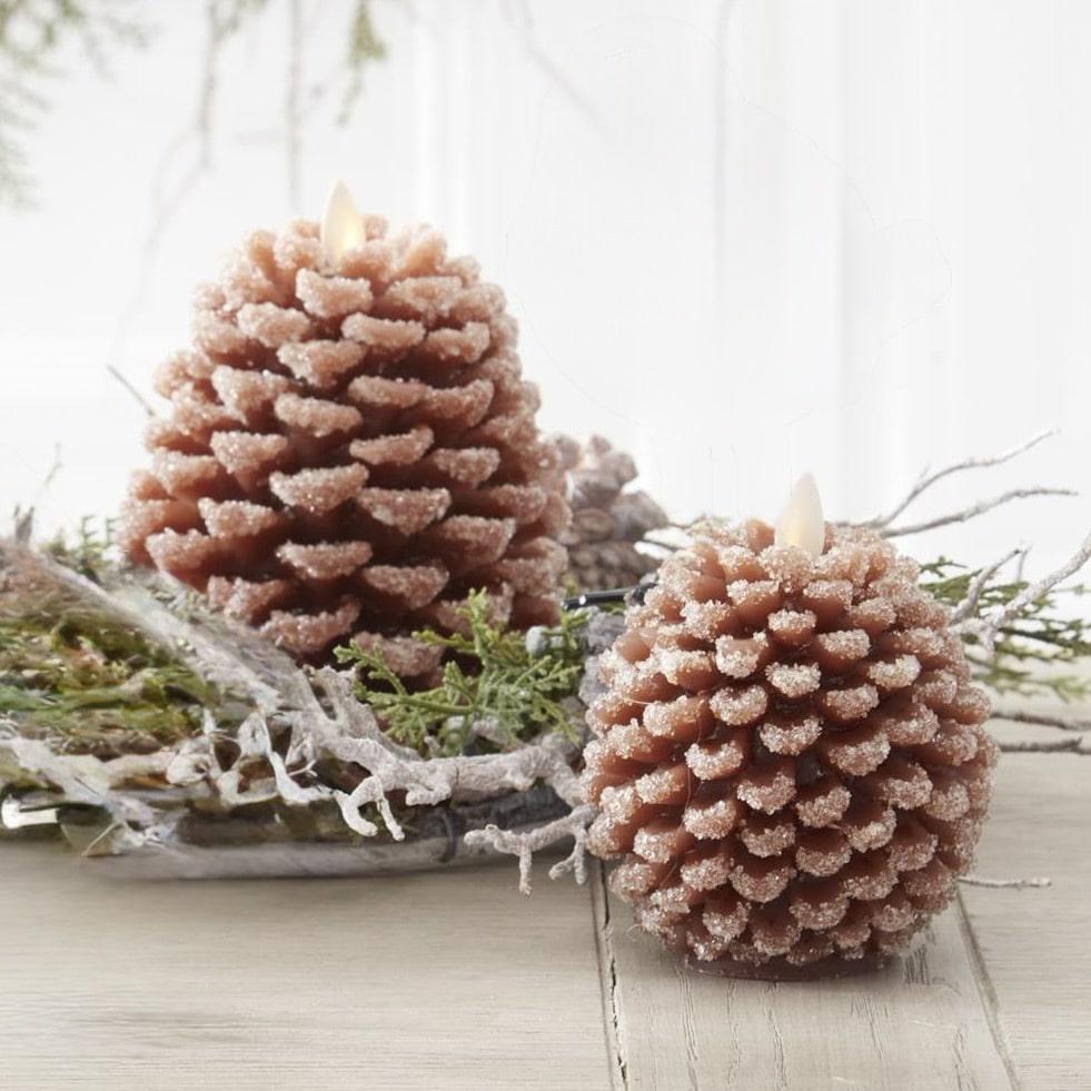 Snowy Pinecone Flameless Candle