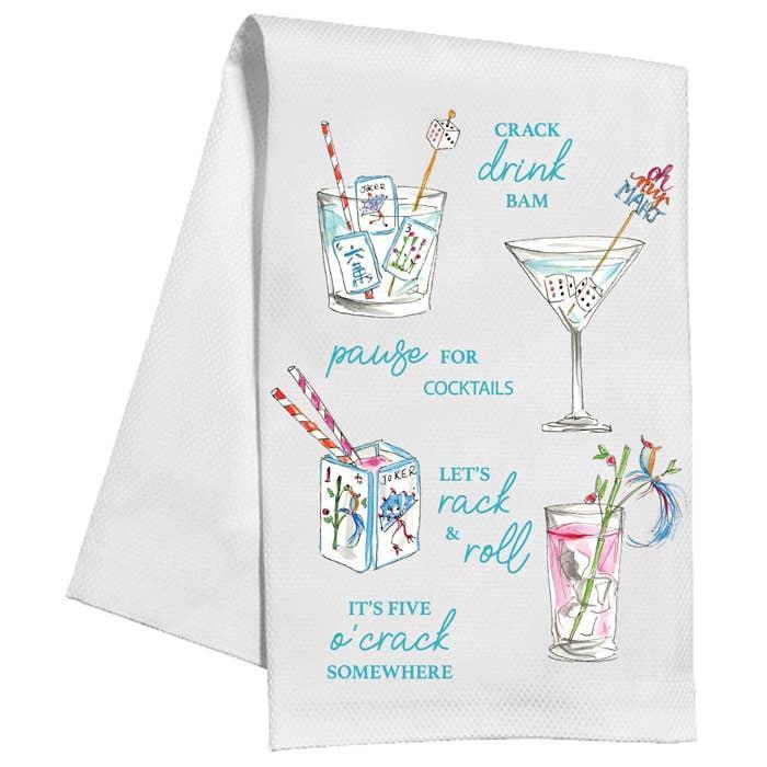 Mahjong Cocktails Tea Towel