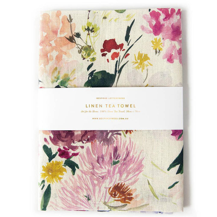 Wildflowers Linen Tea Towel