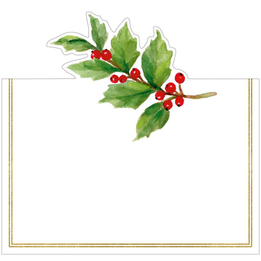 Holly Sprig Foil Place Cards