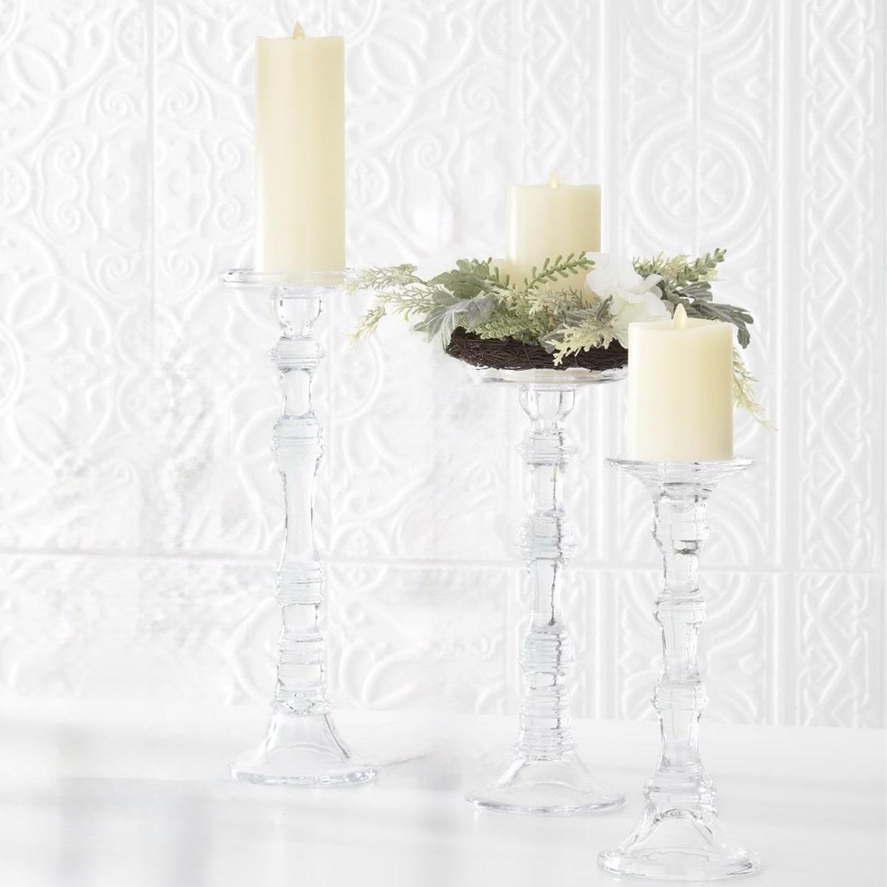 Glass Pillar-Taper Candleholder