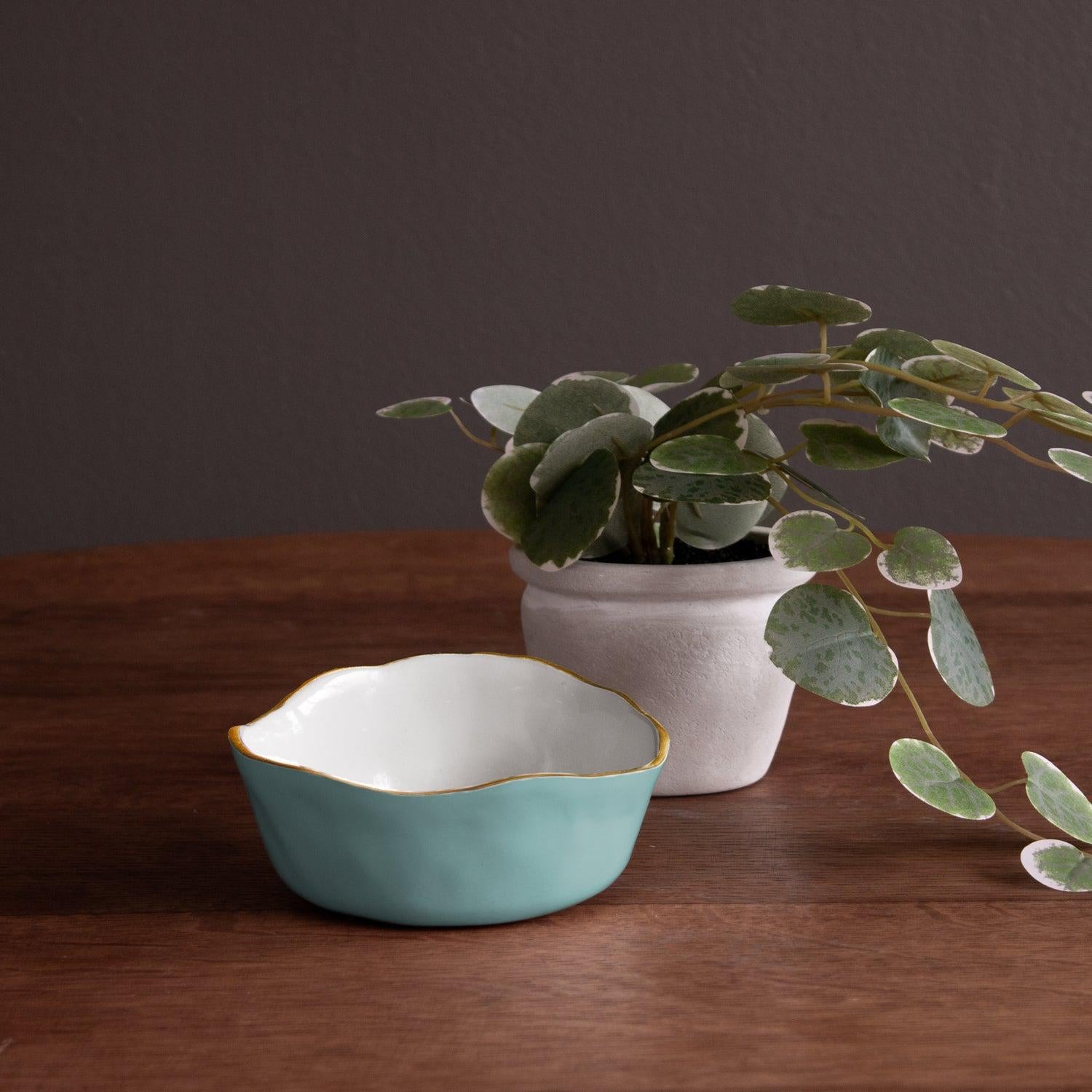 ENCANTO Soho Wine Coaster | Turquoise and White