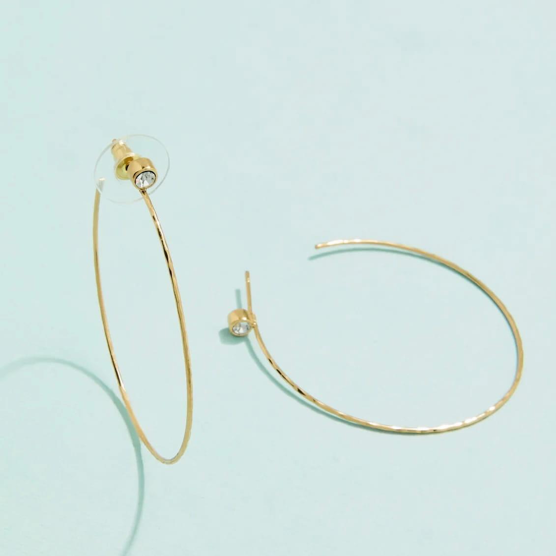 Ultra-thin Crystal Hoop Earrings