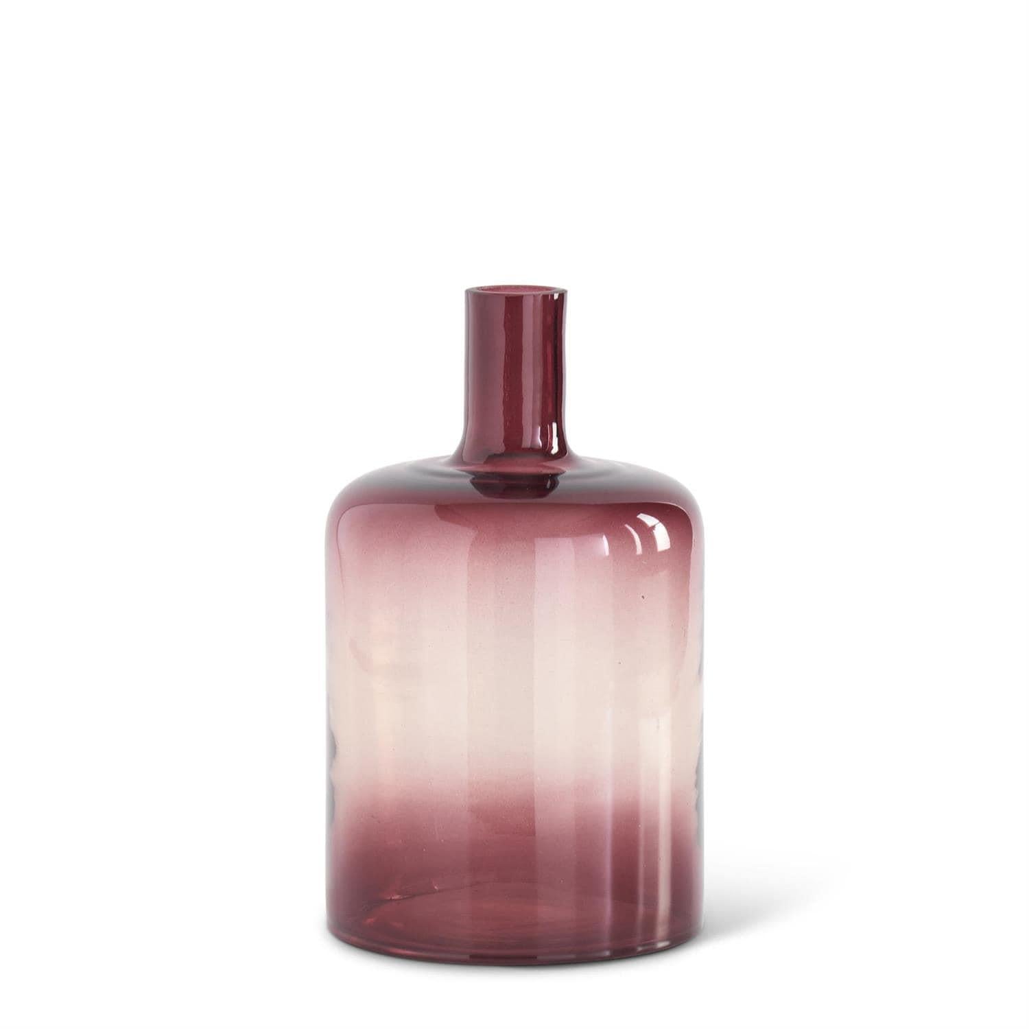 Burgundy Transparent Glass Vases