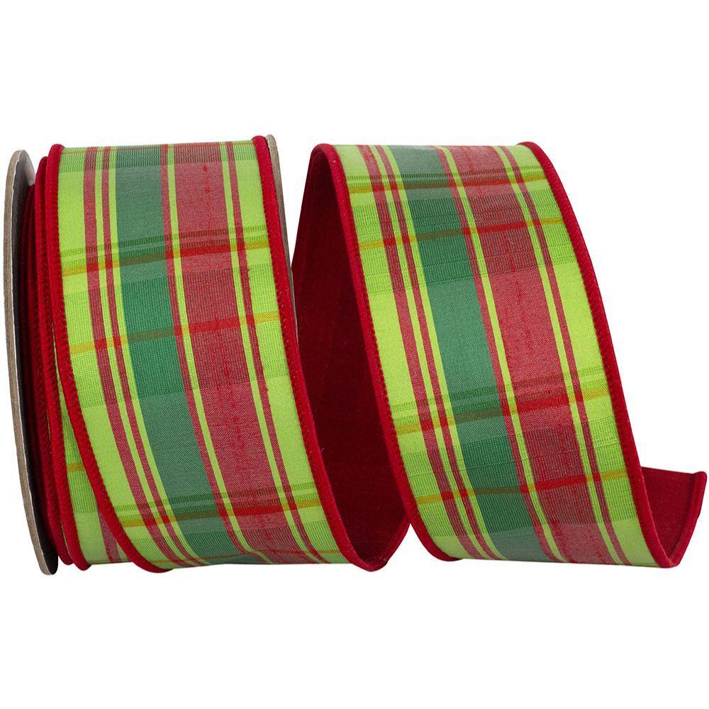 Plaid Jumbo Tradition Deluxe Dupioni Backed Wired Edge Ribbon