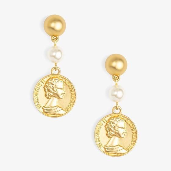 Pearls and Coins Earring