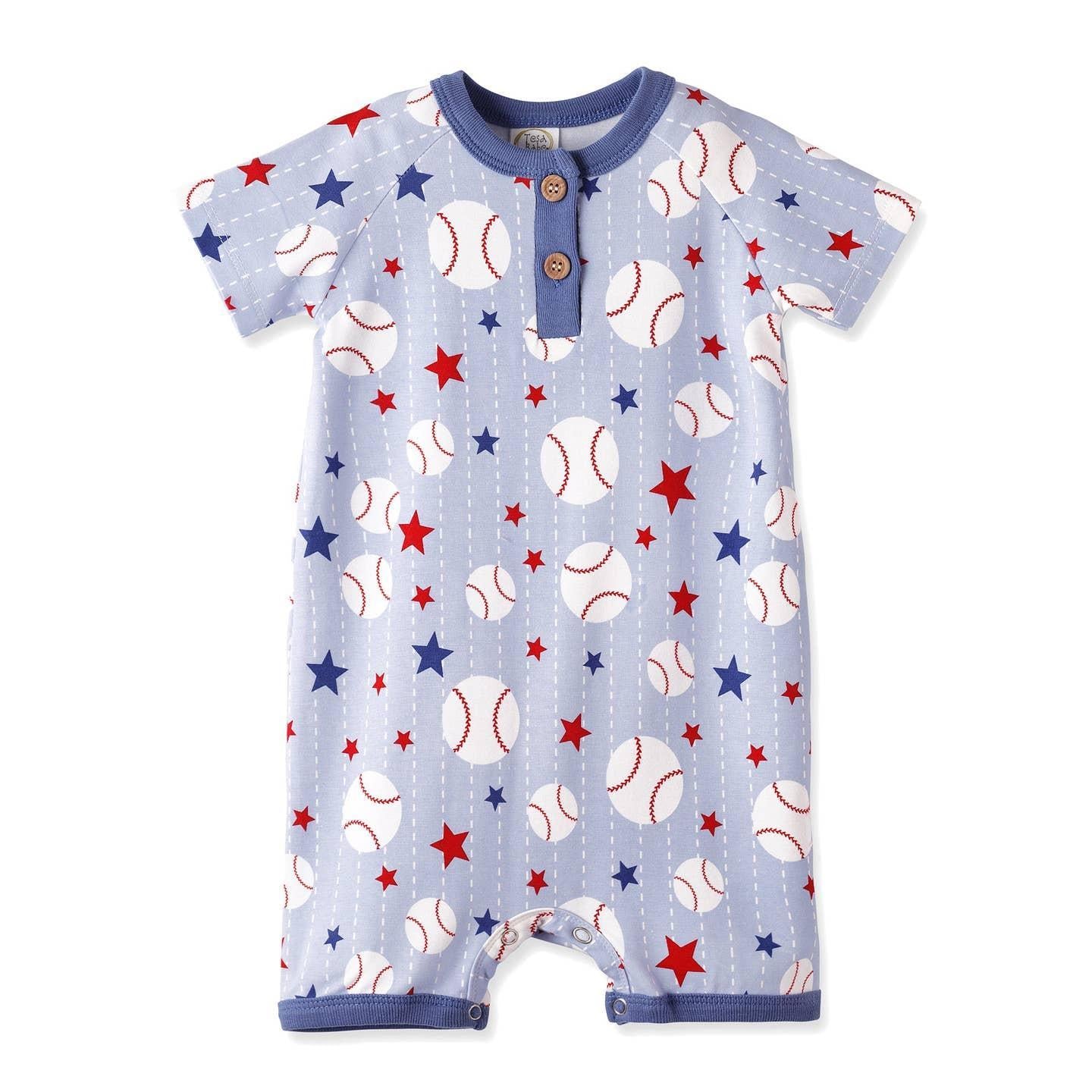 Grand Slam Baseball Bamboo Shorty Romper
