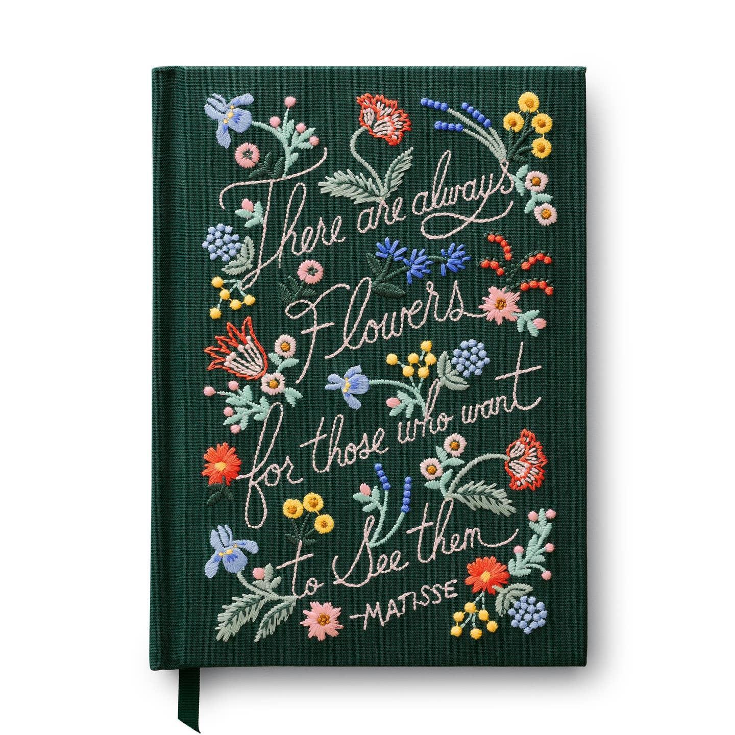 There Are Always Flowers Embroidered Journal