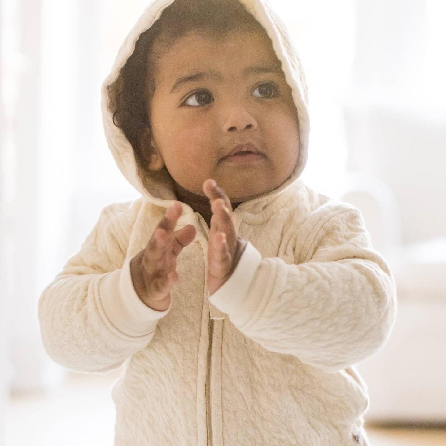 Organic Cotton Quilted Oat Baby Jacket