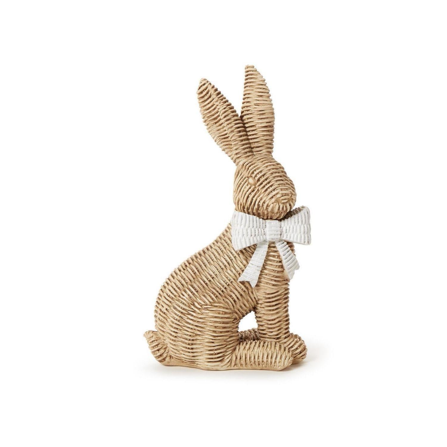 Wicker Weave Pattern Sitting Bunny