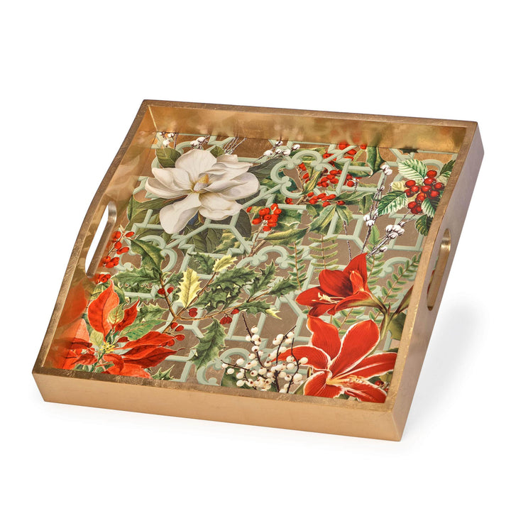 Christmas Garden Lacquer Tray
