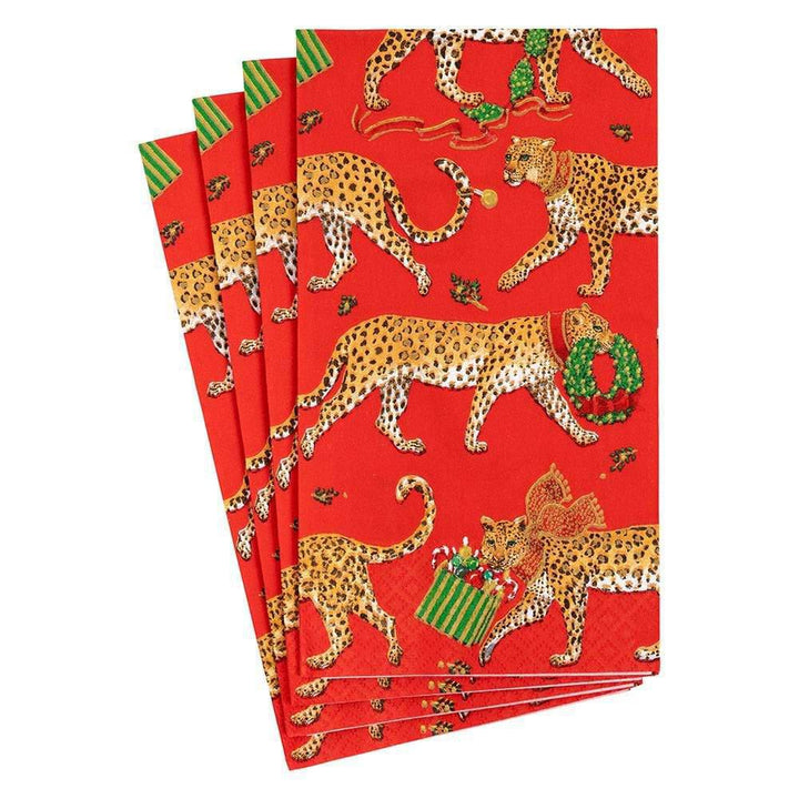 Christmas Leopards Paper Guest Towel Napkins