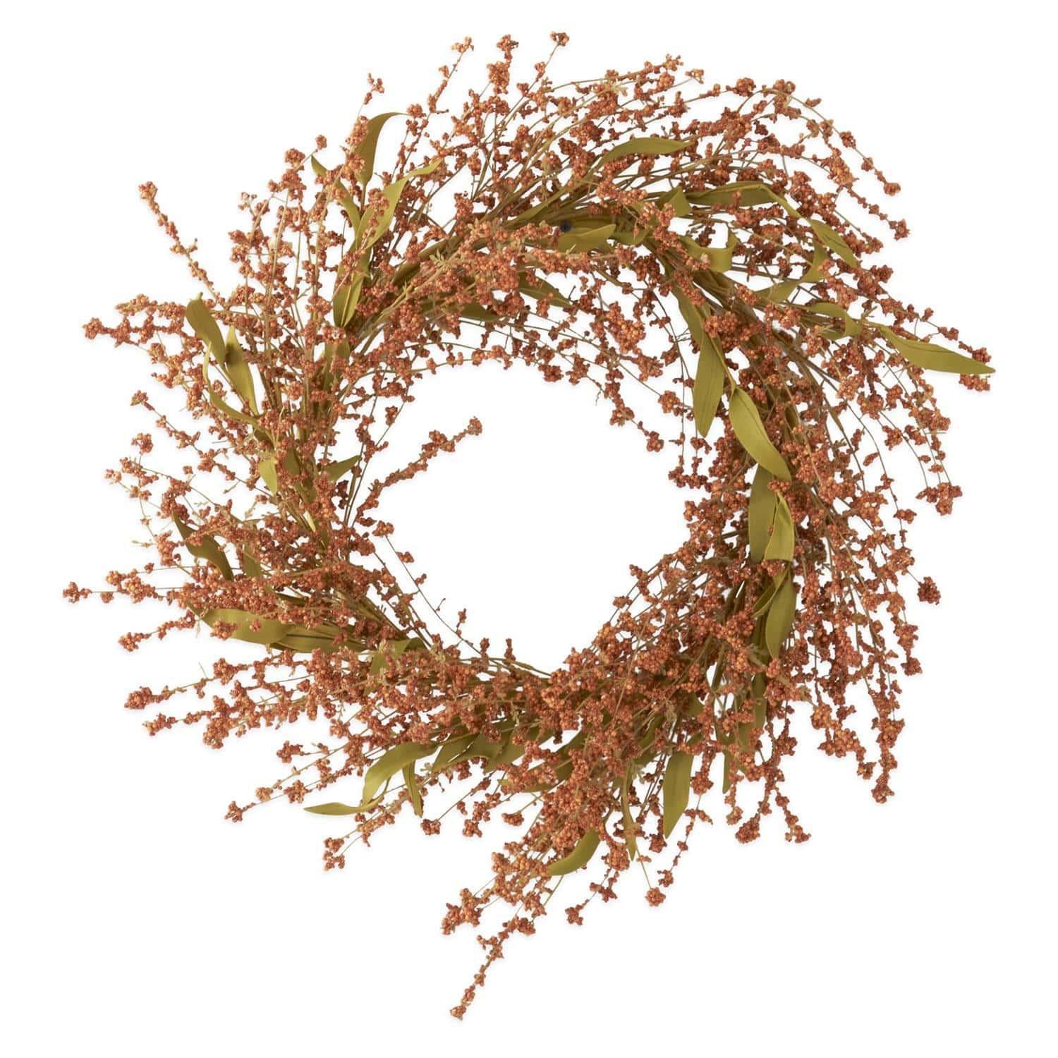Orange Rust Seed Berry Wreath