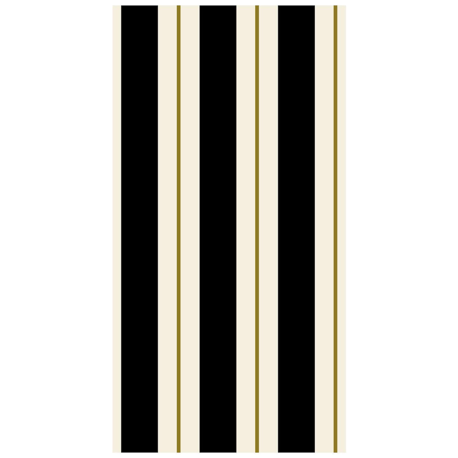 Black & Gold Awning Stripe Guest Towel Napkin