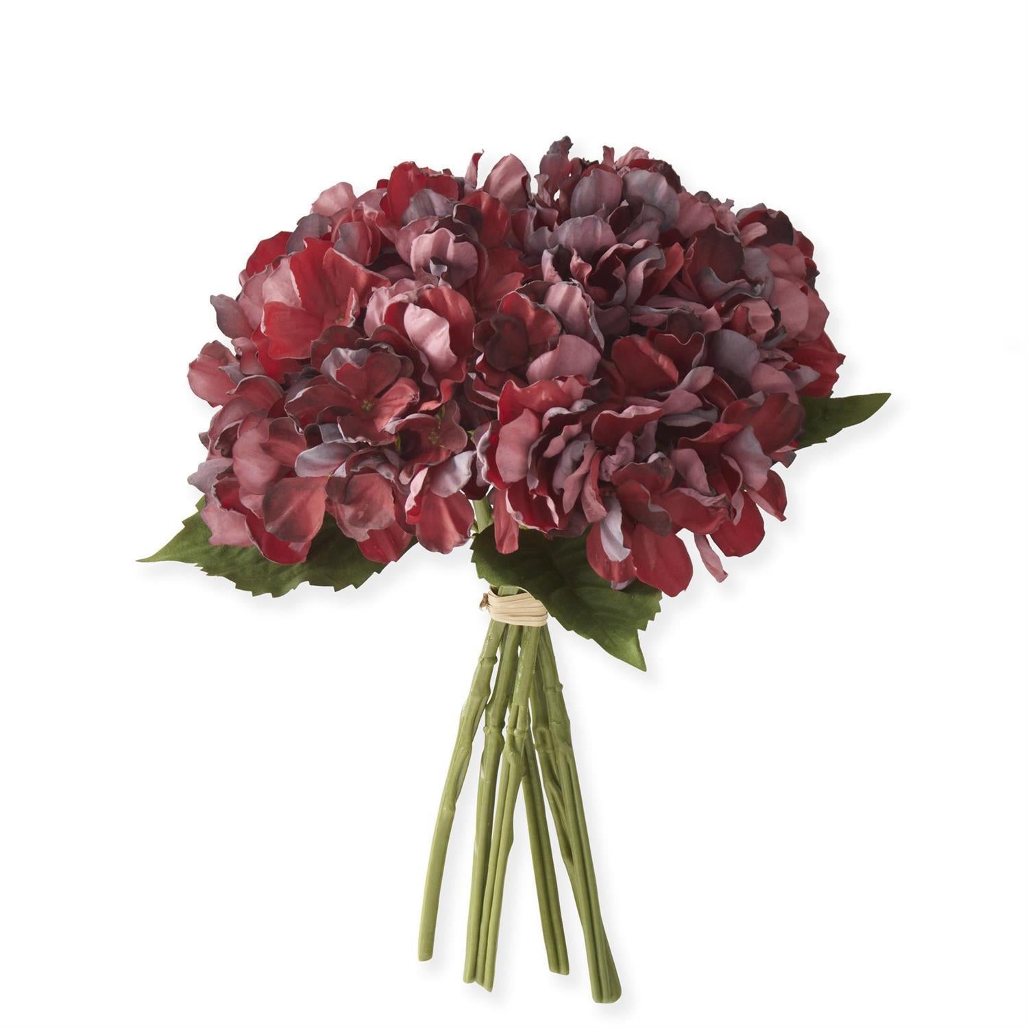 Burgundy Faux Dried Hydrangea Bundle