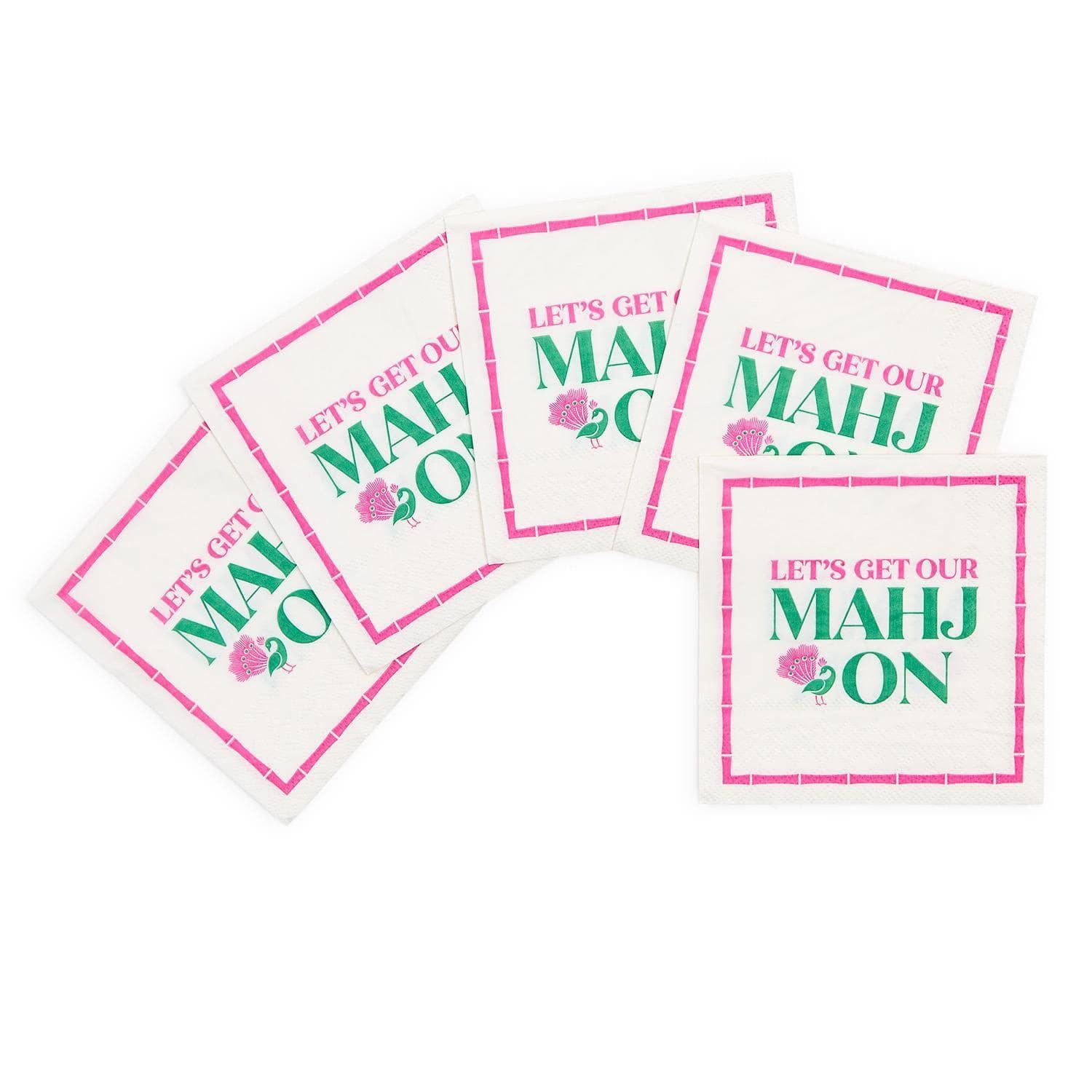 Let's Mahj On 3-Ply Paper Cocktail Napkins