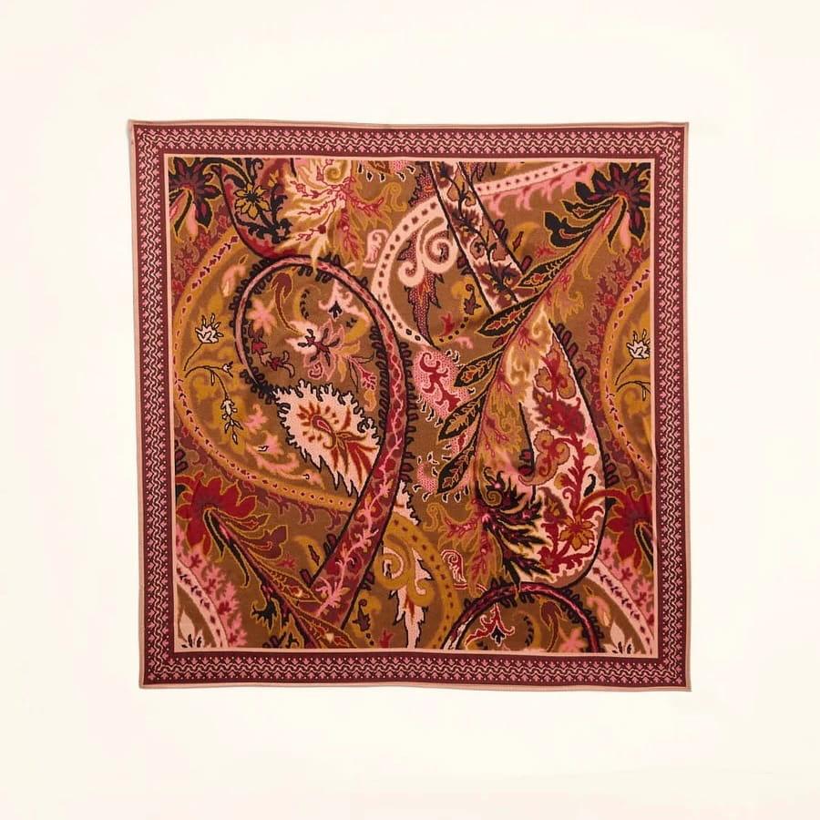 Tabby Paisley Brown Silk Scarf
