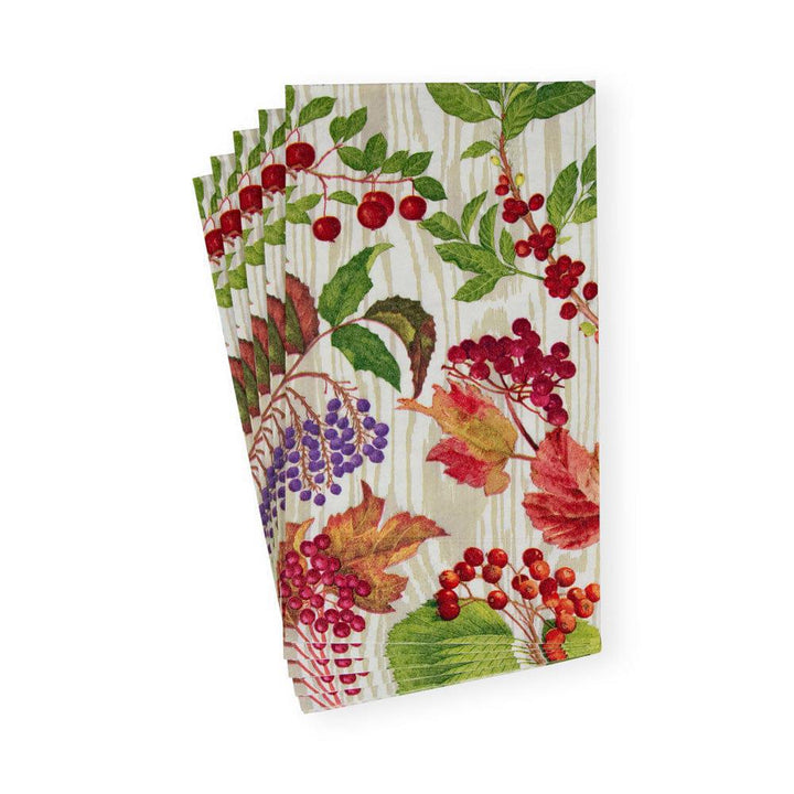 Berry Botanical Taupe Guest Towel Napkins