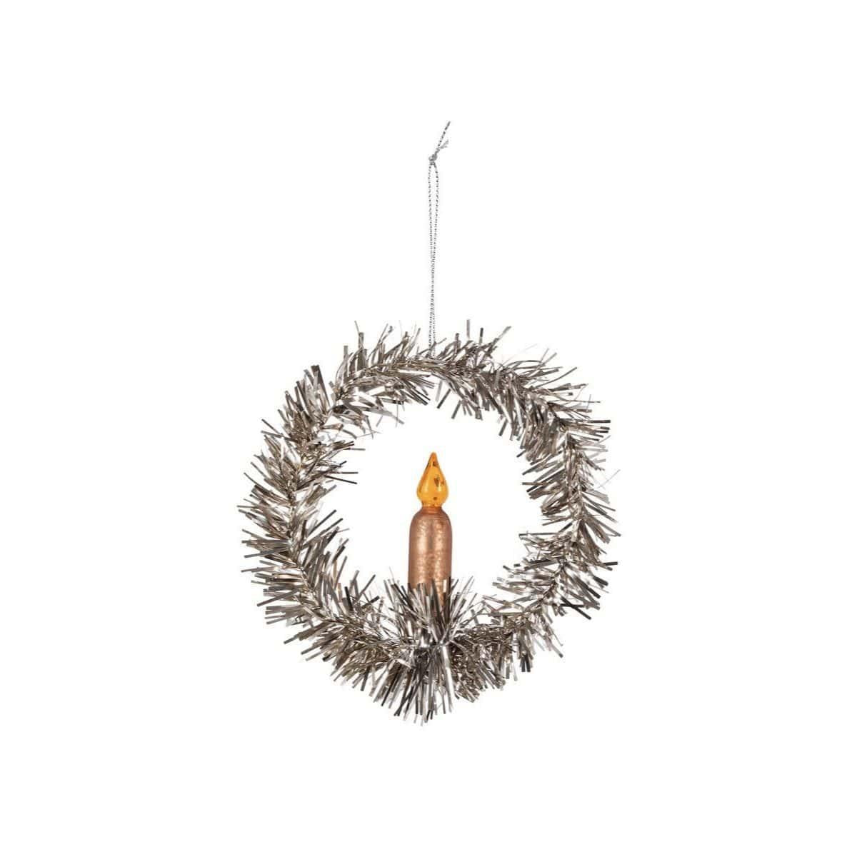 Wreath with Candle Ornament